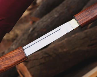 Custom Handmade Japanese Tanto Shirasaya Sword • Full Tang 40" Stainless Steel Blade • Samurai Decor, Cosplay & Gift Anniversary Gift