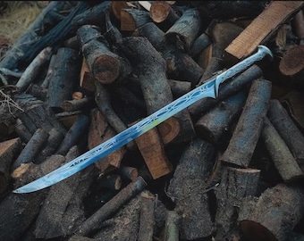 Replica di spada lunga vichinga forgiata a mano / Spada medievale in acciaio di Thranduil / Regali personalizzati di spada lunga del re degli elfi per lui