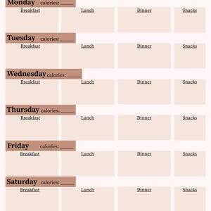 Weekly and Daily Meal Planner Printable |Tracker with Calories, Protein, Fats, Carbs | Water Tracker | Instant Download | A4 & US Letter