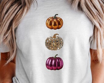 Herbst-Kürbis-Grafik-T-Stück Frauen-schickes Herbst-Halloween-Hemd