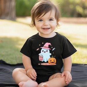 Adorable Halloween Infant Tee with Ghost and Pumpkin Design, Cute Baby Shirt, Toddler Halloween Costume, Fall Baby Clothing, Spooky [...]