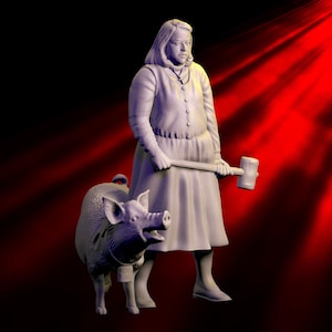 Annie Wilkes Misery-skulptur – 54 mm skala 3D-utskrivbar miniatyr STL-fil