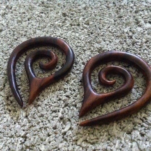 1 paar NARRA Holz Oval Spirale 6 Manometer 4mm Größe