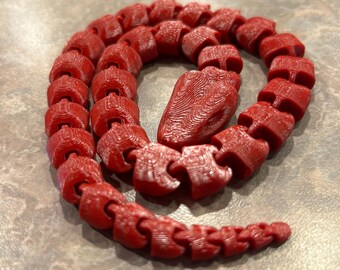 Serpiente flexible arqueada impresa en 3D (disponible en 3 colores) juguete antiestrés