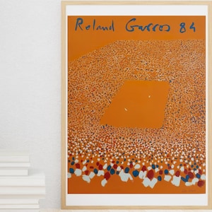 Roland Garros 1984 poster, tennis poster, tennis wall decoration