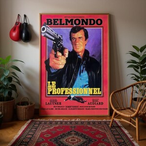 Poster Film Le Professionnel Belmondo - Affiche Originale - Papier Satiné 300g - Impression Haute Qualité - Sans Cadre