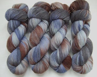 Hand Dyed 100% MERINO wool yarn set, 2 skeins - 200gr (2 x 100 gr).