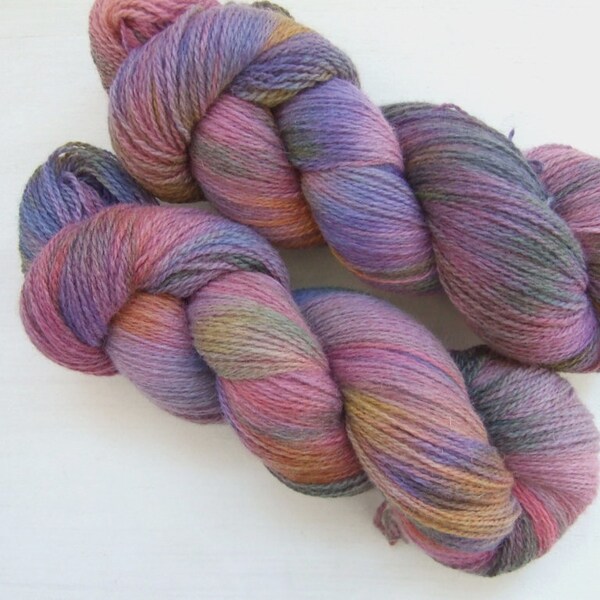 Hand Dyed 100% WOOL yarn set, 2 skeins - 300gr (2 x 150 gr).