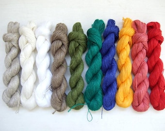 200gr (10 skeins x 20 gr)-High quality 100% LINEN yarn-Pure Linen Flax For All Purpose Use- Weaving, Crocheting, Knitting