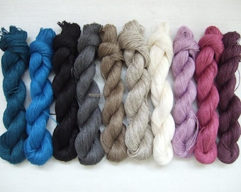 200gr (10 skeins x 20 gr)-High quality 100% LINEN yarn-Pure Linen Flax For All Purpose Use- Weaving, Crocheting, Knitting