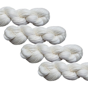 Natural Undyed High quality 100% LINEN yarn, 400gr (4 skeins x 100 gr). Linen for hand dyeing