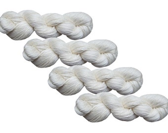 Natural Undyed High quality 100% LINEN yarn, 400gr (4 skeins x 100 gr). Linen for hand dyeing