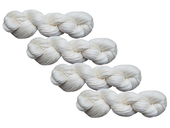 Natural Undyed High quality 100% LINEN yarn, 400gr (4 skeins x 100 gr). Linen for hand dyeing