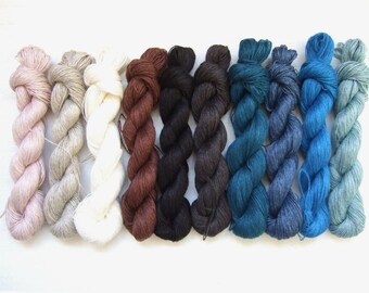 200gr (10 skeins x 20 gr)-High quality 100% LINEN yarn-Pure Linen Flax For All Purpose Use- Weaving, Crocheting, Knitting