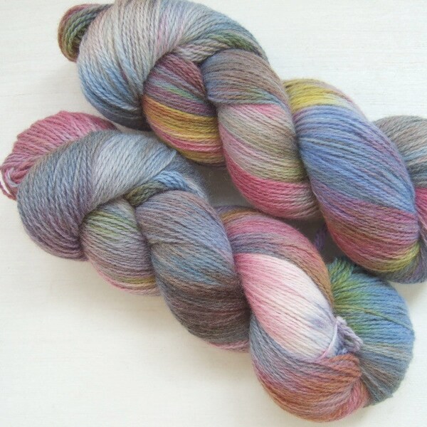 Hand Dyed 100% WOOL yarn set, 2 skeins - 300gr (2 x 150 gr).