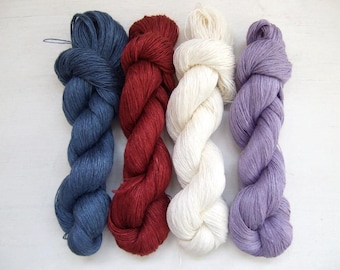 200gr (4 skeins x 50 gr)-High quality 100% LINEN yarn-Pure Linen Flax For All Purpose Use- Weaving, Crocheting, Knitting