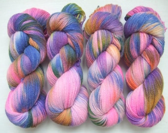 2 skeins of Hand Dyed 100% WOOL yarn, 2 skeins - 300gr (2 x 150 gr).