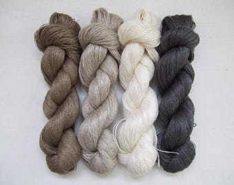200gr (4 skeins x 50 gr)-High quality 100% LINEN yarn-Pure Linen Flax For All Purpose Use- Weaving, Crocheting, Knitting
