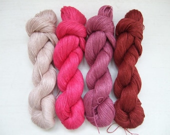 200gr (4 skeins x 50 gr)-High quality 100% LINEN yarn-Pure Linen Flax For All Purpose Use- Weaving, Crocheting, Knitting