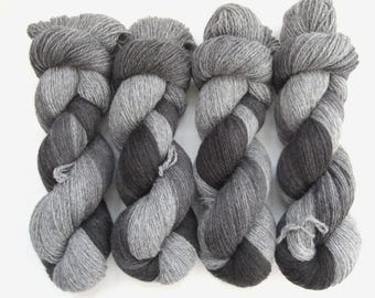 Hand Dyed 100% MERINO wool yarn set, 2 skeins - 200gr (2 x 100 gr).