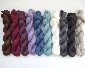 200gr (10 skeins x 20 gr)-High quality 100% LINEN yarn-Pure Linen Flax For All Purpose Use- Weaving, Crocheting, Knitting
