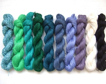 200gr (10 skeins x 20 gr)-High quality 100% LINEN yarn-Pure Linen Flax For All Purpose Use- Weaving, Crocheting, Knitting