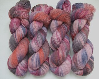 Hand Dyed 100% MERINO wool yarn set, 2 skeins - 200gr (2 x 100 gr).