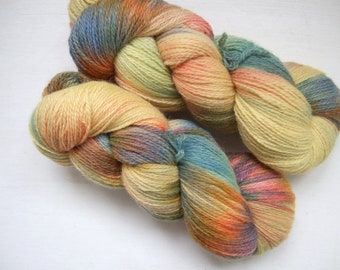 Hand Dyed 100% WOOL yarn set, 2 skeins - 300gr (2 x 150 gr).