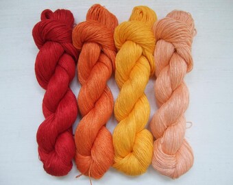 200gr (4 skeins x 50 gr)-High quality 100% LINEN yarn-Pure Linen Flax For All Purpose Use- Weaving, Crocheting, Knitting