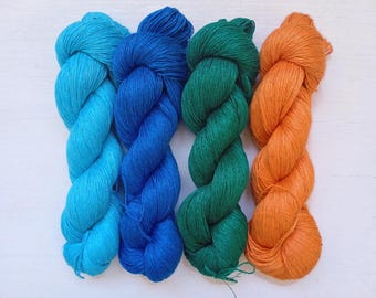 200gr (4 skeins x 50 gr)-High quality 100% LINEN yarn-Pure Linen Flax For All Purpose Use- Weaving, Crocheting, Knitting