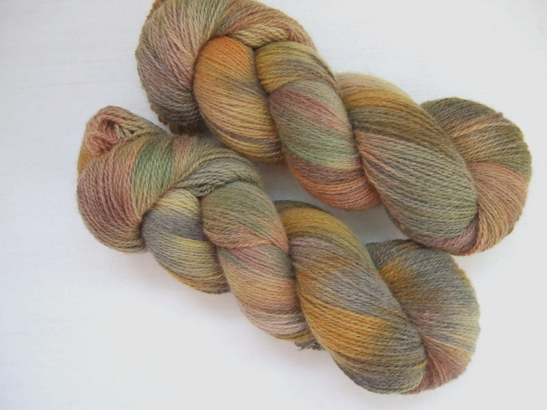 Hand Dyed 100% WOOL yarn set, 2 skeins 300gr 2 x 150 gr. image 1