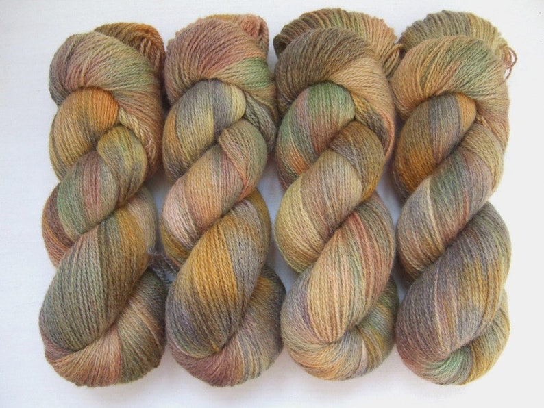 Hand Dyed 100% WOOL yarn set, 2 skeins 300gr 2 x 150 gr. image 2