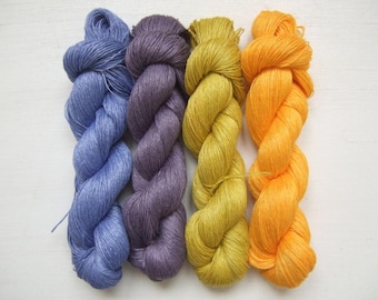 200gr (4 skeins x 50 gr)-High quality 100% LINEN yarn-Pure Linen Flax For All Purpose Use- Weaving, Crocheting, Knitting