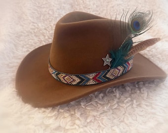 Custom Cowboy Hat – Peacock Feather