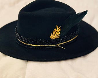 Custom Fedora Hat - Golden Palm Tree