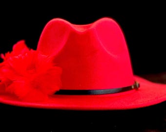 Custom Fedora Hat - Passion Red