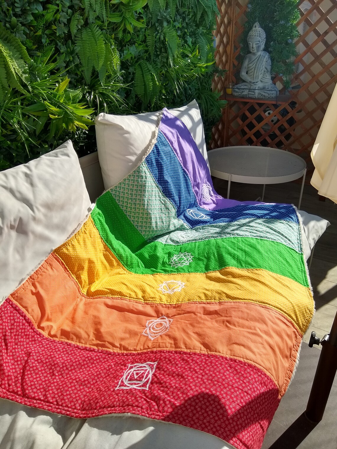 Rainbow Chakra Blanket or Throw for Meditation Yoga Reiki Etsy