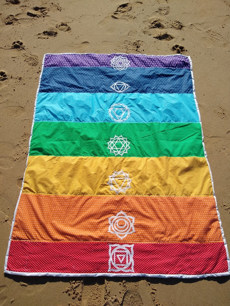 Rainbow Chakra Blanket or Throw for Meditation Yoga Reiki Etsy