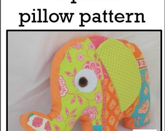Baby Toy Tutorial, Elephant Sewing PATTERN, Instant download, Intermediate, Soft Toy, Elephant Plush, Elephant Pillow, Julieta the Elephant