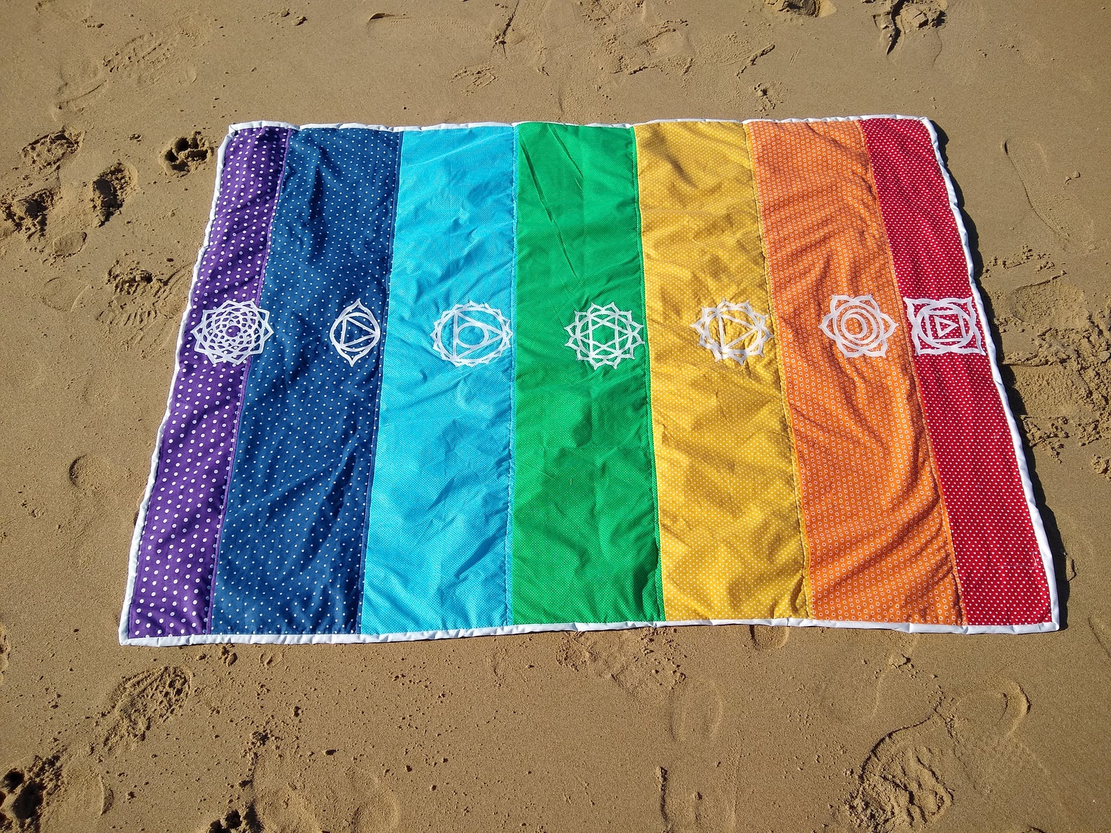 Rainbow Chakra Blanket or Throw for Meditation Yoga Reiki Etsy