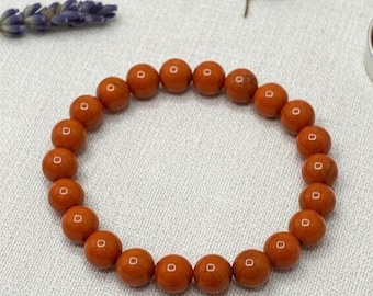 Pulsera de ágata roja y jade: Joyería artesanal con cristales para la sanación.