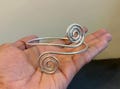 Silver Spiral Arm Cuff | Boho Upper Arm Bracelet