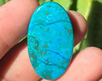 44 CT Chrysocolla Stone Cabochon, Oval Shaped Stone, Unique Gem Jewelry Making Supply,