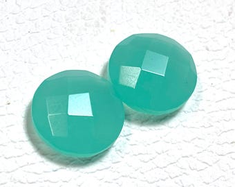 8 Ps AAA Quality Faceted Aqua Chalcedony Round, CALIBRATED Chalcedony Semi Precious Gemstone, 10mm