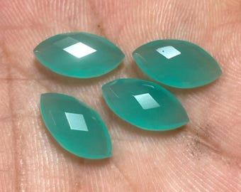 8 Pieces Aqua Chalcedony, Marquise Shape Gemstone Beads: Faceted Chalcedony, 8x12 mm