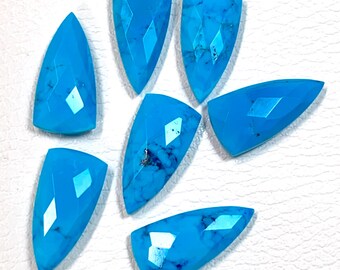 6 PSC Tiger Nail Shaped Turquoise Gemstone, Faceted Stone, Pendant Making Stone, (12x25mm,)