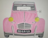Iconic Car Print - Pink 2CV - Citroen 2CV - 2CV - Pink - Vintage Car Picture - Classic Car Print - Iconic Car Print