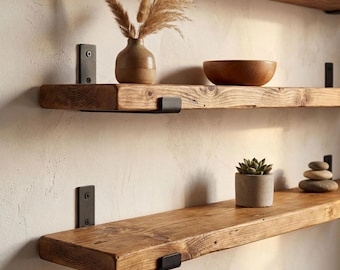 Reclaimed Scaffold Board Shelf Reclaimed Shelves Industrial Solid Wood  No Brackets