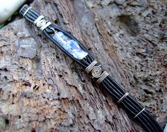 leather bracelet "Moonstone"