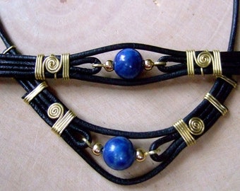 Leather jewelry set "Lap-Top-Is"